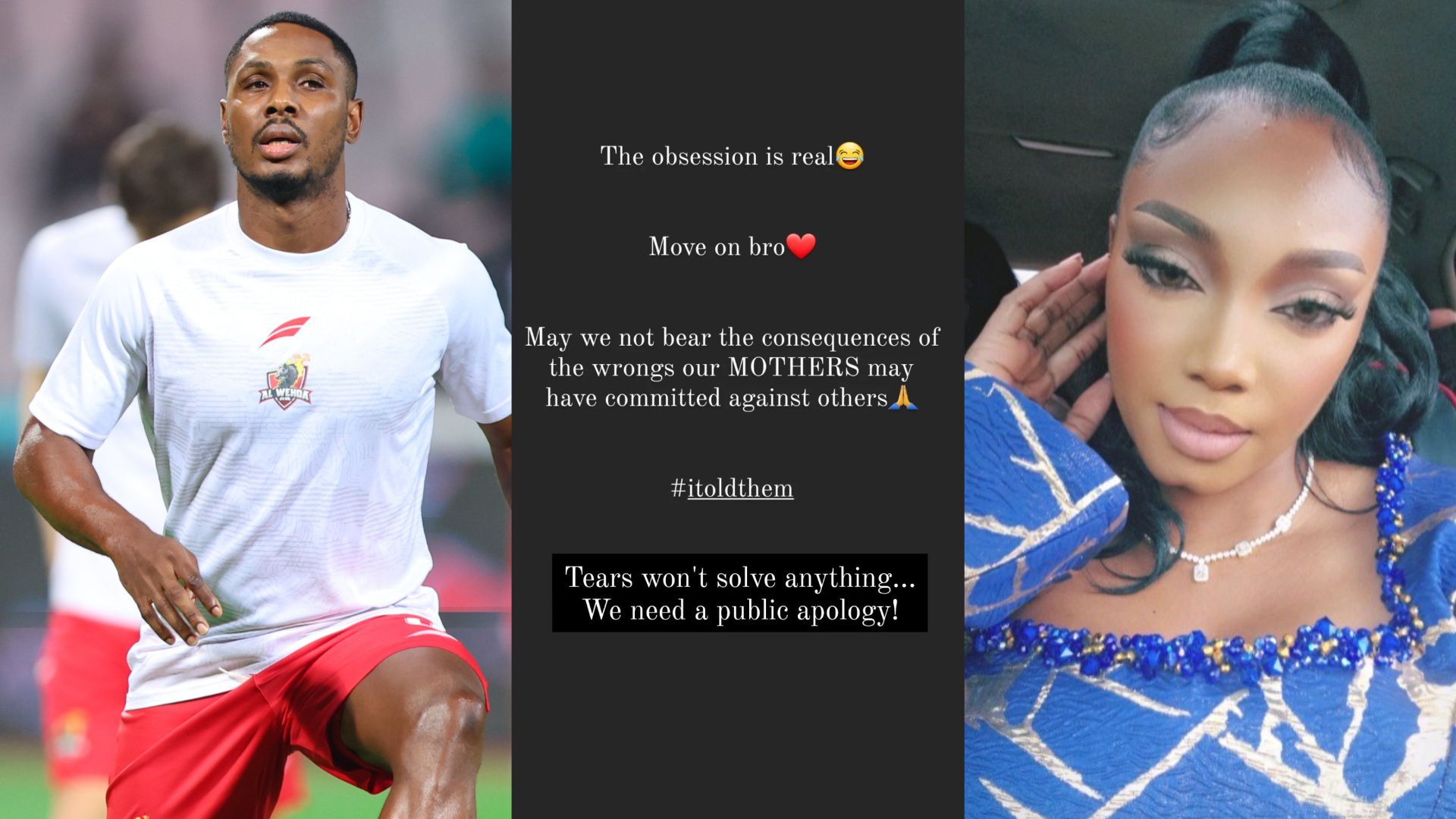 Ighalo’s estranged wife accuses him of affairs with multiple celebs in IG rant