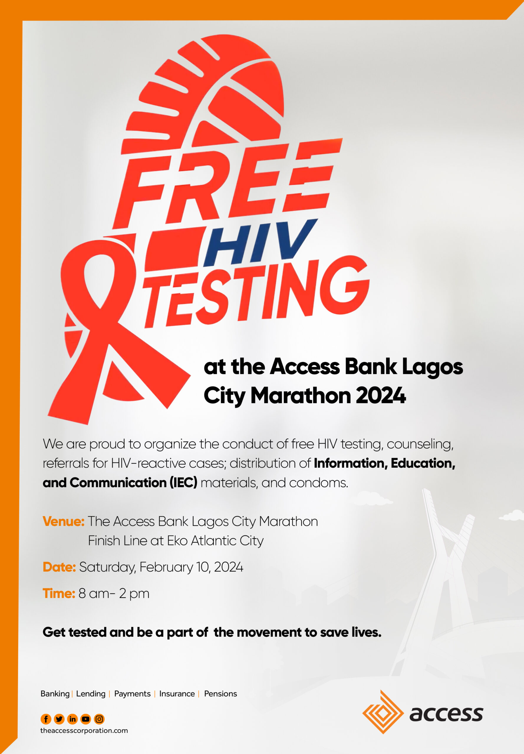 Access Holdings partners HACEY, NiBUCAA to advance HIV/AIDS awareness and testing through Access Bank Lagos City Marathon